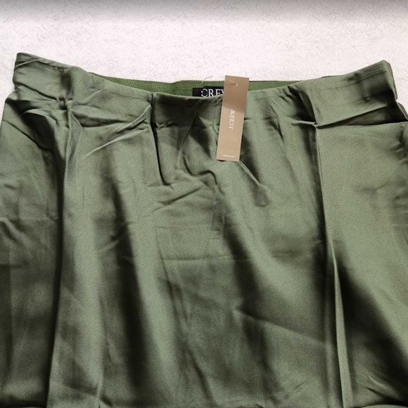 New women's S J Crew Gwyneth slip midi skirt in Utility Green - Picture 5 of 10